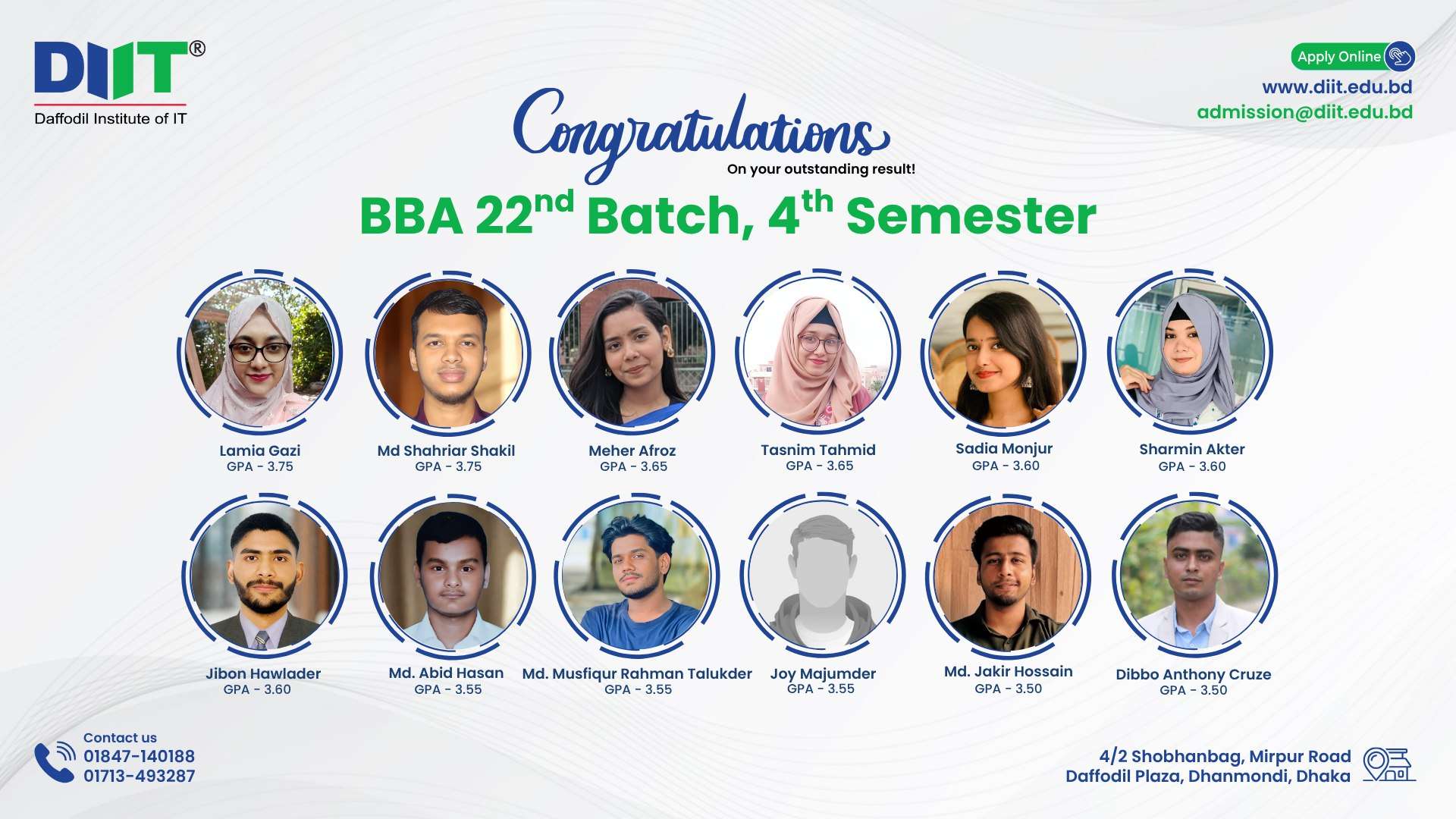 𝐃𝐚𝐟𝐟𝐨𝐝𝐢𝐥 𝐈𝐧𝐬𝐭𝐢𝐭𝐮𝐭𝐞 𝐨𝐟 𝐈𝐓 proudly congratulates the 𝐁𝐁𝐀 𝟐𝟐𝐧𝐝 𝐁𝐚𝐭𝐜𝐡,